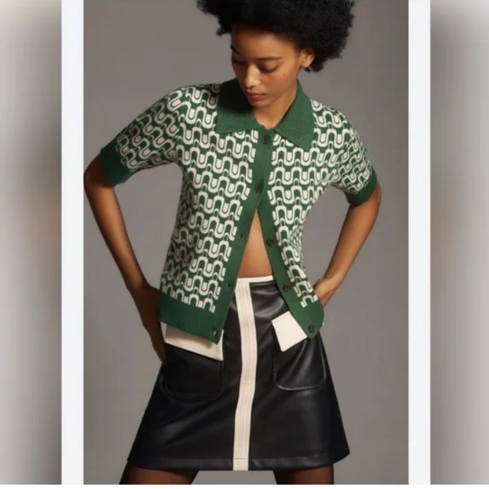 Anthropologie Maeve Kinsley Collared Cardigan Sweater